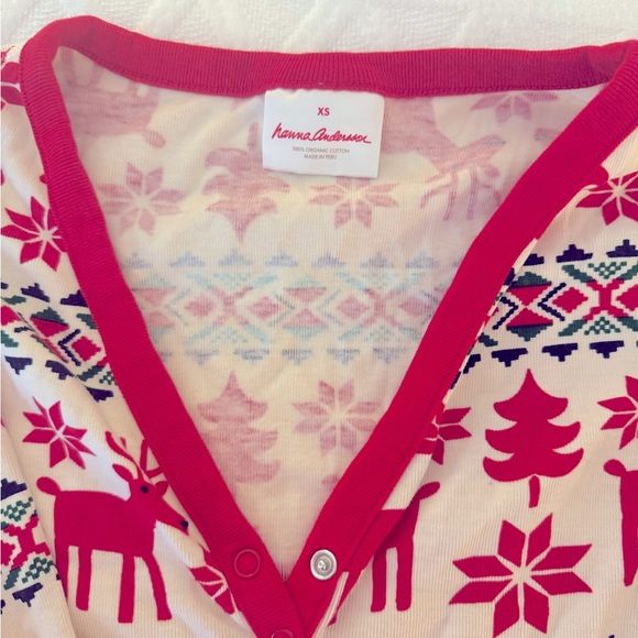 Hanna Andersson woman’s holiday long john pjs. ***size XS top & size S bottom*** - Picture 3 of 6